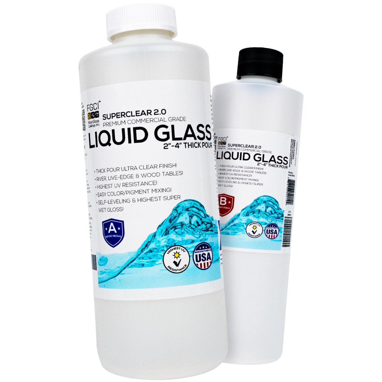 Superclear Liquid Glass Deep Pour Epoxy Resin - 2"-4" Thick Deep Pour Epoxy Great for River Tables, Large Castings and much more!
